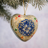 Starburst Floral Hanging Heart Hanging Ornament (3in / 7cm)