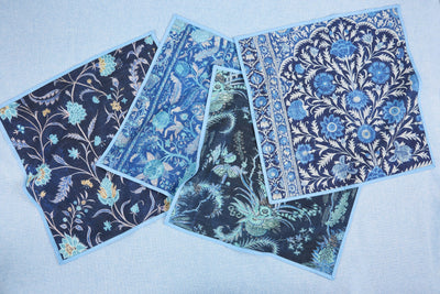 Mughal Dinner Napkins, Set of 4 - Siren Song (20in sq)