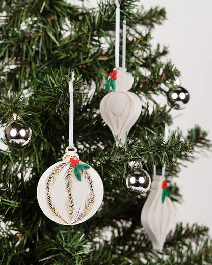 Ornament, Quilled Christmas Ornaments Box Set - Quilling Card