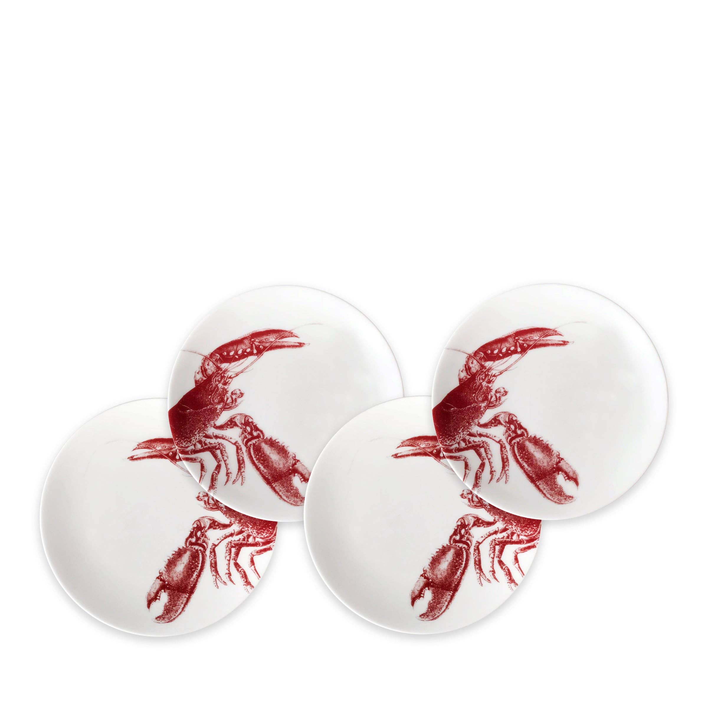 Red Lobster Canapé Plates (Set of 4, Boxed) - Caskata (6.25in)