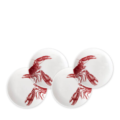 Red Lobster Canapé Plates (Set of 4, Boxed) - Caskata (6.25in)