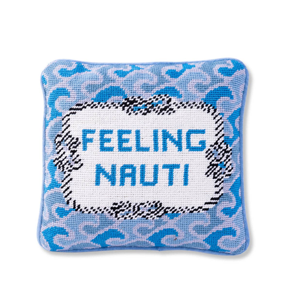 Pillow, 'Feeling Nauti' Needlepoint (11in x 11in)