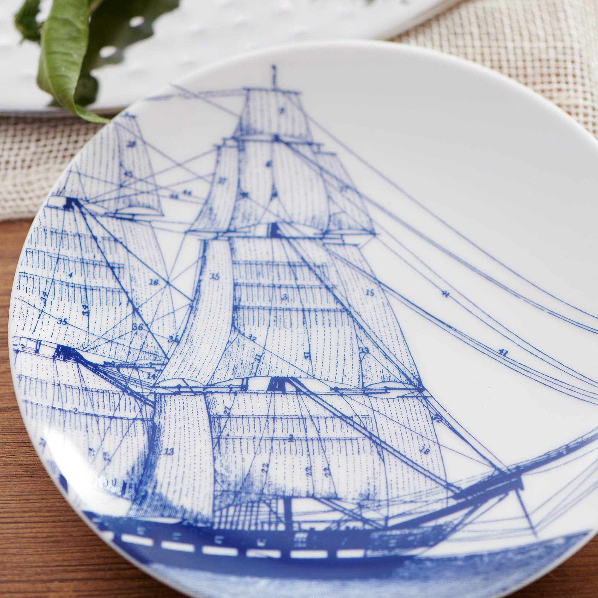 Blue Rigging Canapé Plates (Set of 4, Boxed) - Caskata (6.25in)