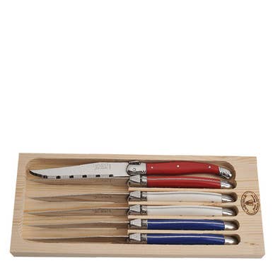 Steak Knives, Paris Tricolore (Set of 6) - Jean Dubost Laguiole