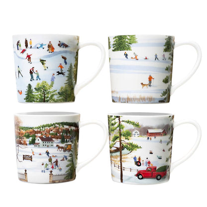 Winter Wonderland Mugs, Felix Doolittle (Set of 4) - Caskata (14oz)
