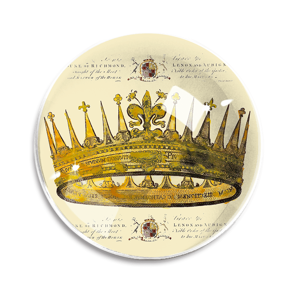 Vintage Crown Crystal Dome Paperweight (3.75in dia)