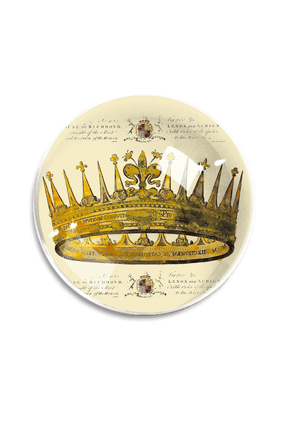 Vintage Crown Crystal Dome Paperweight (3.75in dia)