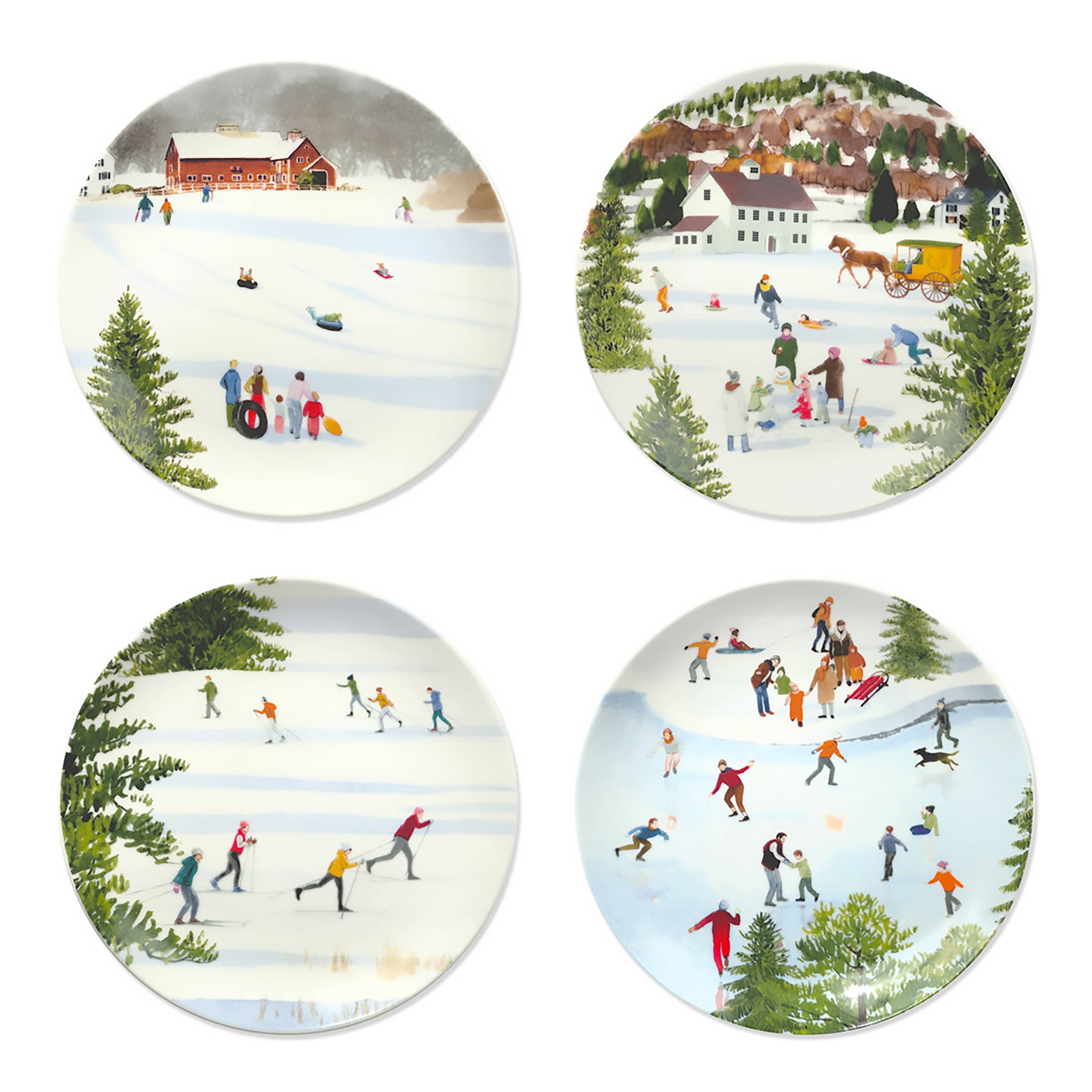Winter Wonderland Plates, Felix Doolittle (Set of 4) - Caskata (8.5in)