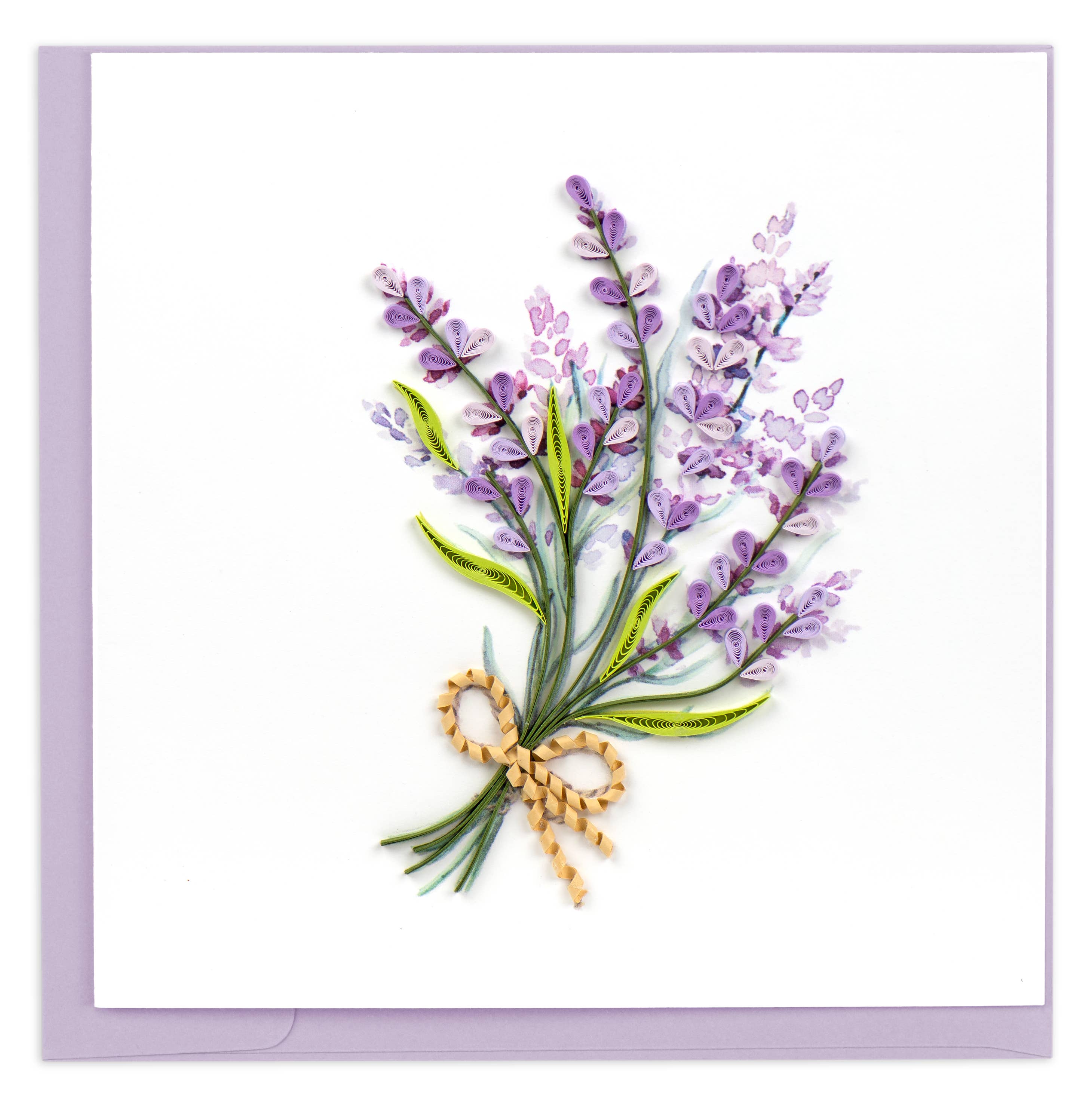 Card, Lavender Bunch - Quilling Card (6in sq, with envelope)