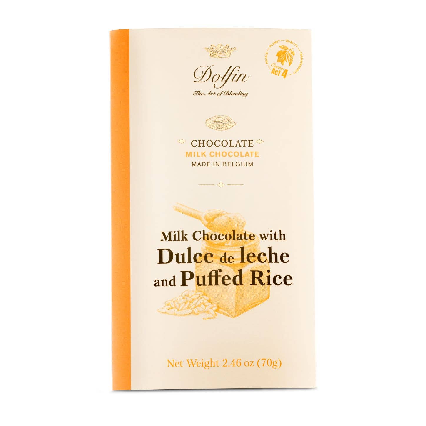 Milk Bar with Dulce De Leche & Crispy Rice - Dolfin (2.5oz / 70g)