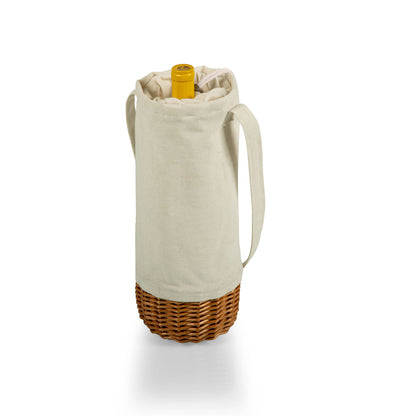 Canvas & Willow Wine Tote, White / Natural Base