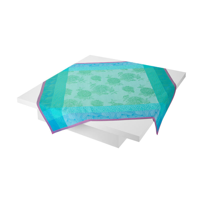Table Cloth Parfums de Bagatelle, Hydrangea - Le Jacquard Français (47in x 47in)