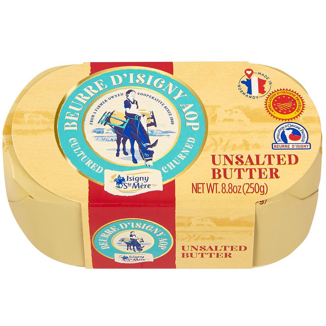French Butter, Unsalted (Beurre d'Isigny AOP) - Isigny Ste. Mère (8.8oz / 250g)