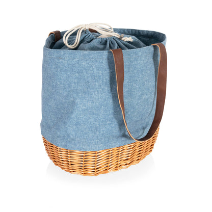 Coronado Canvas & Willow Basket Tote, Denim / Natural Base
