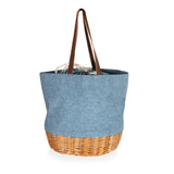 Coronado Canvas & Willow Basket Tote, Denim / Natural Base
