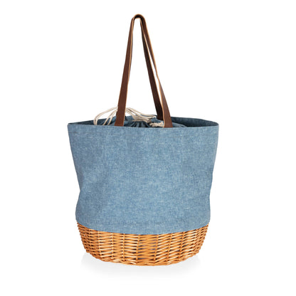 Coronado Canvas & Willow Basket Tote, Denim / Natural Base