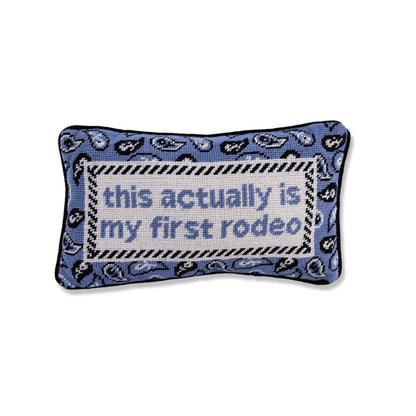 Pillow, 'First Rodeo' Needlepoint - Furbish Studio (9in x 15in)