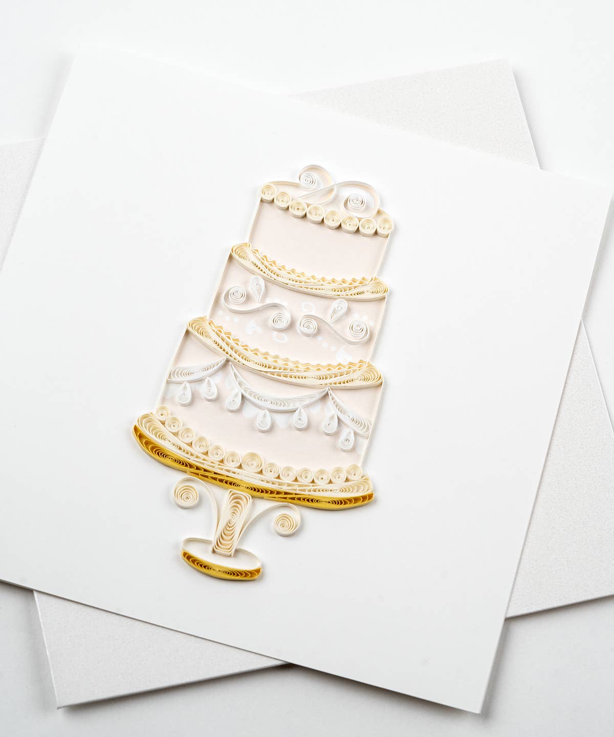 Card, Elegant Wedding Cake - Quilling Card