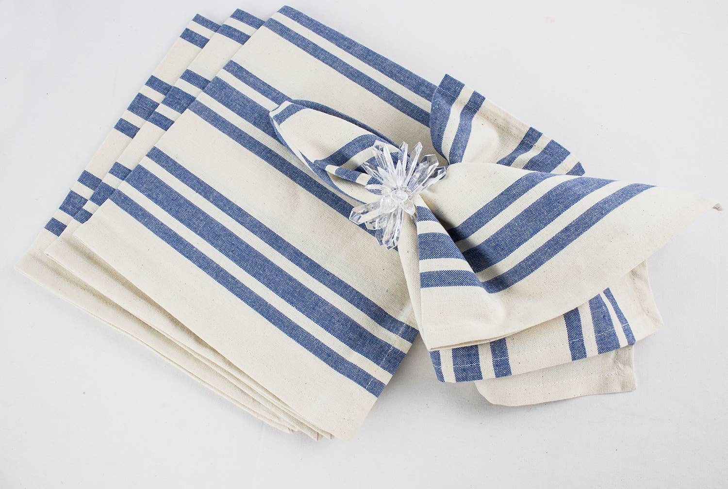 Dinner Napkin, French Blue Stripe Cotton (20in, Set of 4)