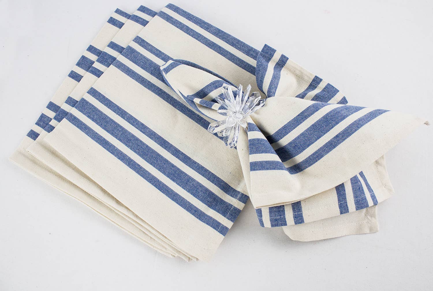 Dinner Napkin, French Blue Stripe Cotton (20in, Set of 4)