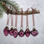 Mulberry Crackle Baubles (Set of 6)