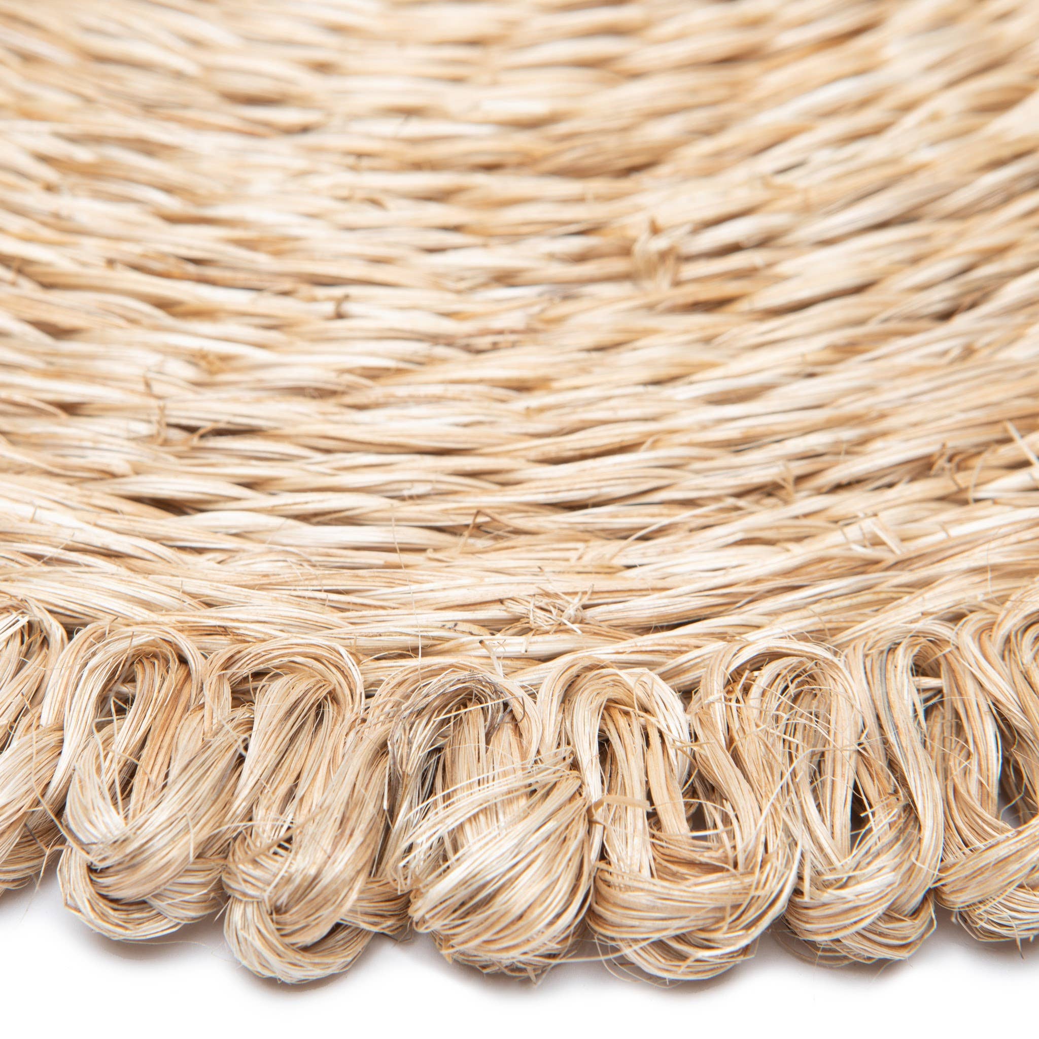 Placemats Loopy Abaca, Natural (15in round, set of 4)