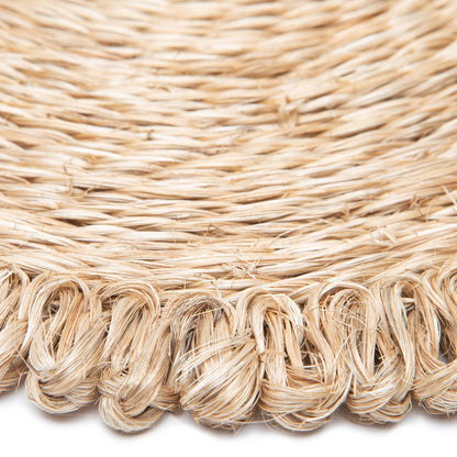 Placemats Loopy Abaca, Natural (15in round, set of 4)