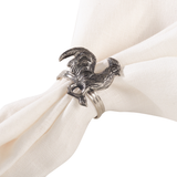 Silver Rooster Brass Napkin Ring (2in dia)