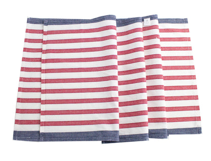 Striped Placemats, Red & Blue (14in x 20in)