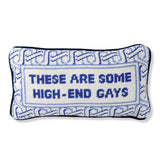 Pillow, 'High-End Gays' Needlepoint - Furbish Studio (8in x 14in)