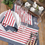 Striped Placemats, Red & Blue (14in x 20in)