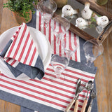 Striped Placemats, Red & Blue (14in x 20in)
