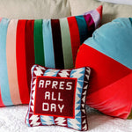 Pillow, 'Apres All Day' Needlepoint- Furbish Studio (10in sq)