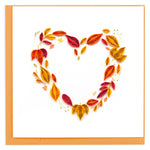 Card, Fall Foliage Heart - Quilling Card (6in sq, with envelope)
