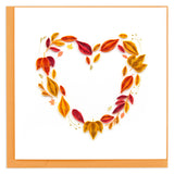 Card, Fall Foliage Heart - Quilling Card (6in sq, with envelope)