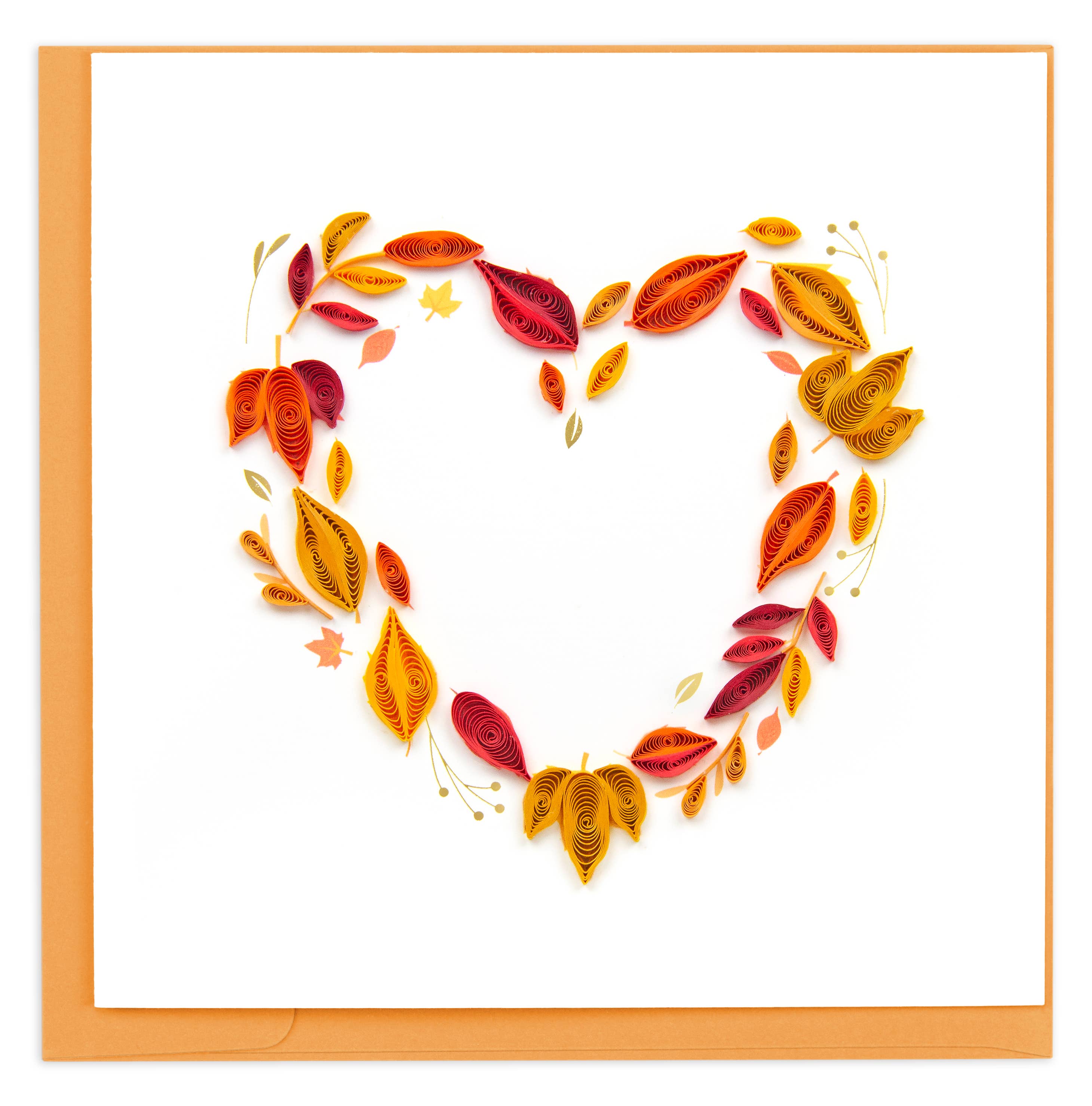 Card, Fall Foliage Heart - Quilling Card (6in sq, with envelope)