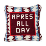 Pillow, 'Apres All Day' Needlepoint- Furbish Studio (10in sq)