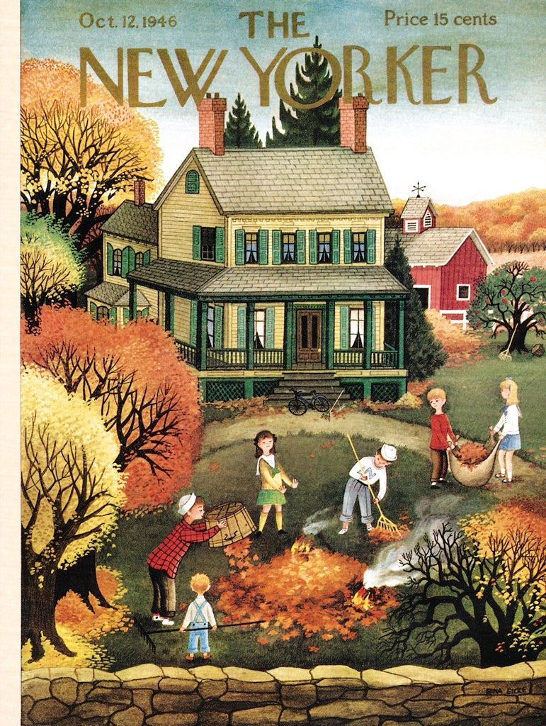 Jigsaw Puzzle, Raking Leaves (The New Yorker) - New York Puzzle Company (1,000 pieces)