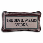 Pillow, 'Devil Wears Vodka' Needlepoint - Furbish Studio (8in x 14in)