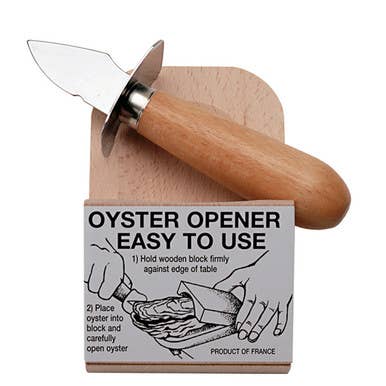 Oyster Opener & Beechwood Holder - Jean Dubost Laguiole