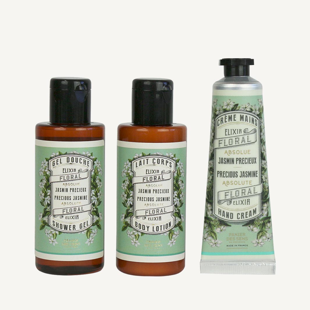 Body Care Travel Set, Jasmine - Panier des Sens (2x 2.4oz / 70ml, 1oz / 30ml)