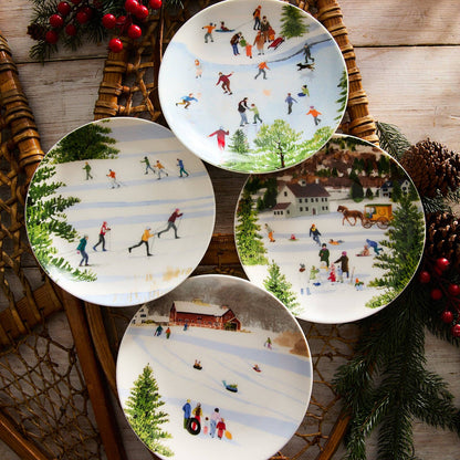 Winter Wonderland Plates, Felix Doolittle (Set of 4) - Caskata (8.5in)