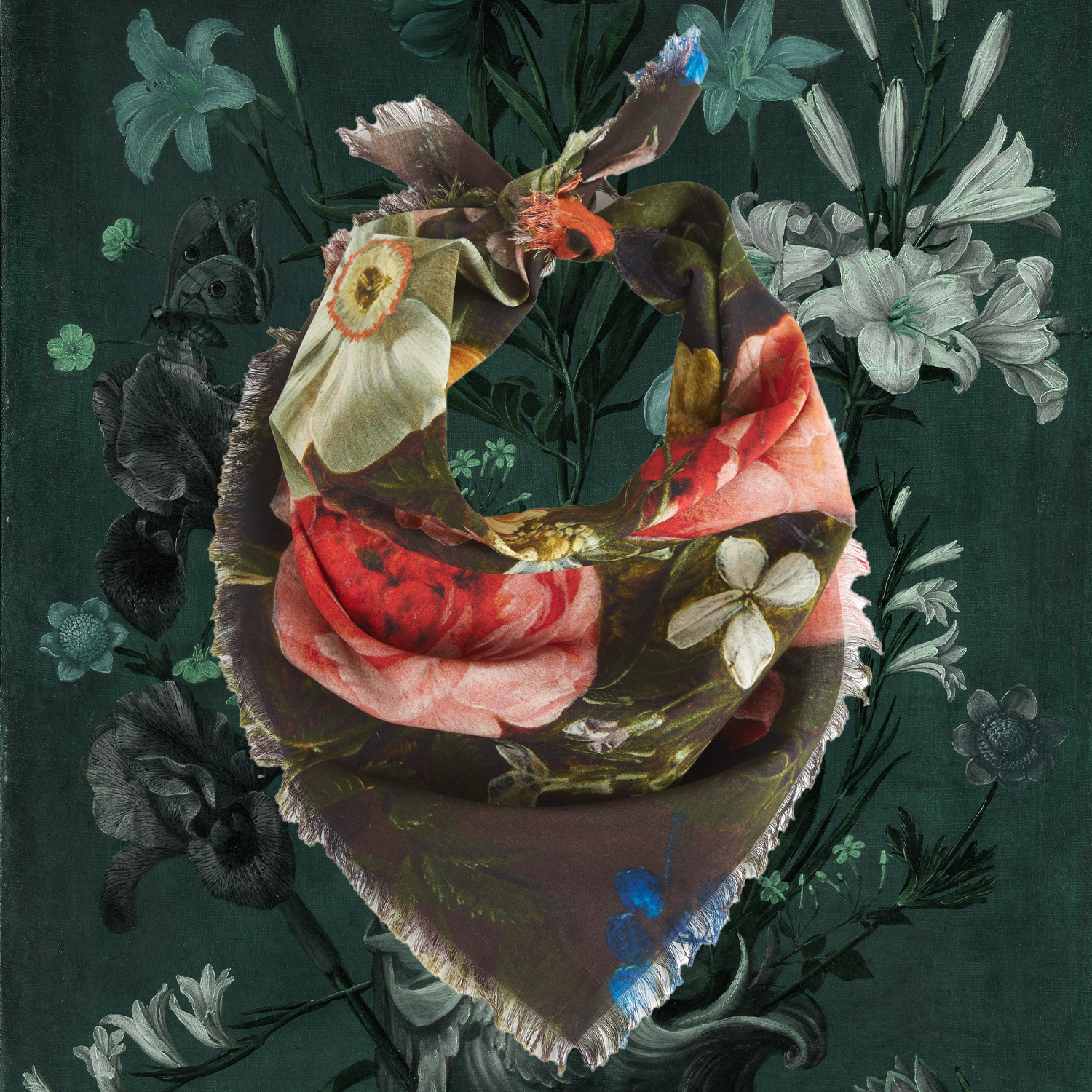 Antwerp Voile Bandana - Siren Song (20in sq)