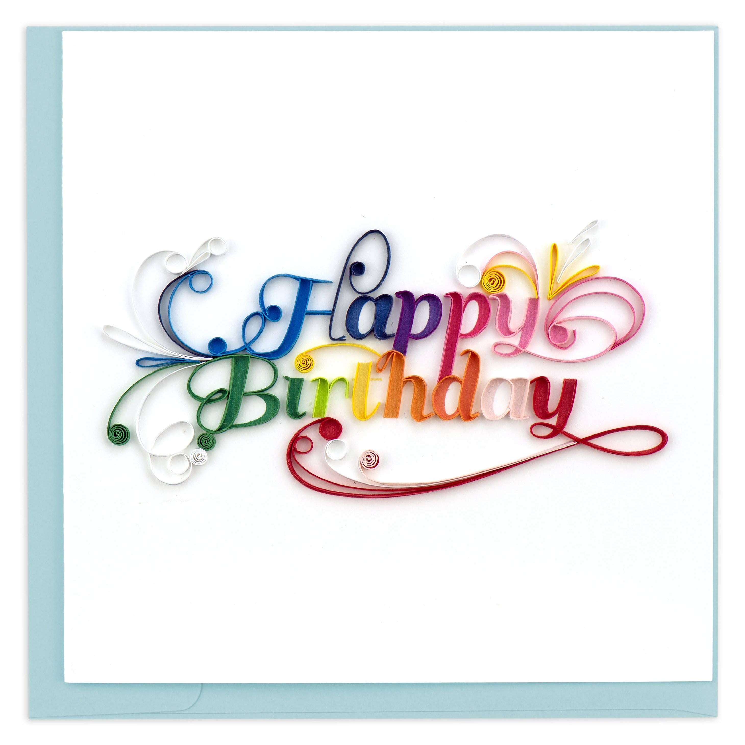 Card, Happy Birthday - Quilling Card (6in sq, with envelope)