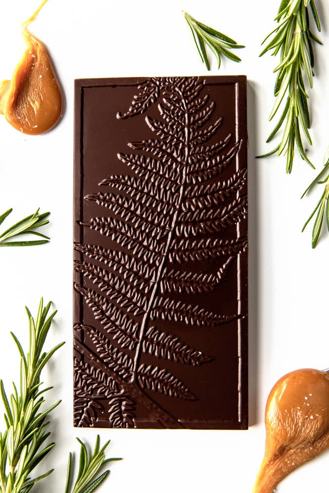 Rosemary Caramel Chocolate - Wildwood Chocolate (85g)