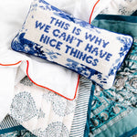 Pillow, 'Nice Things' Needlepoint - Furbish Studio (8in x 14in)