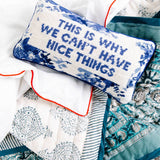Pillow, 'Nice Things' Needlepoint - Furbish Studio (8in x 14in)