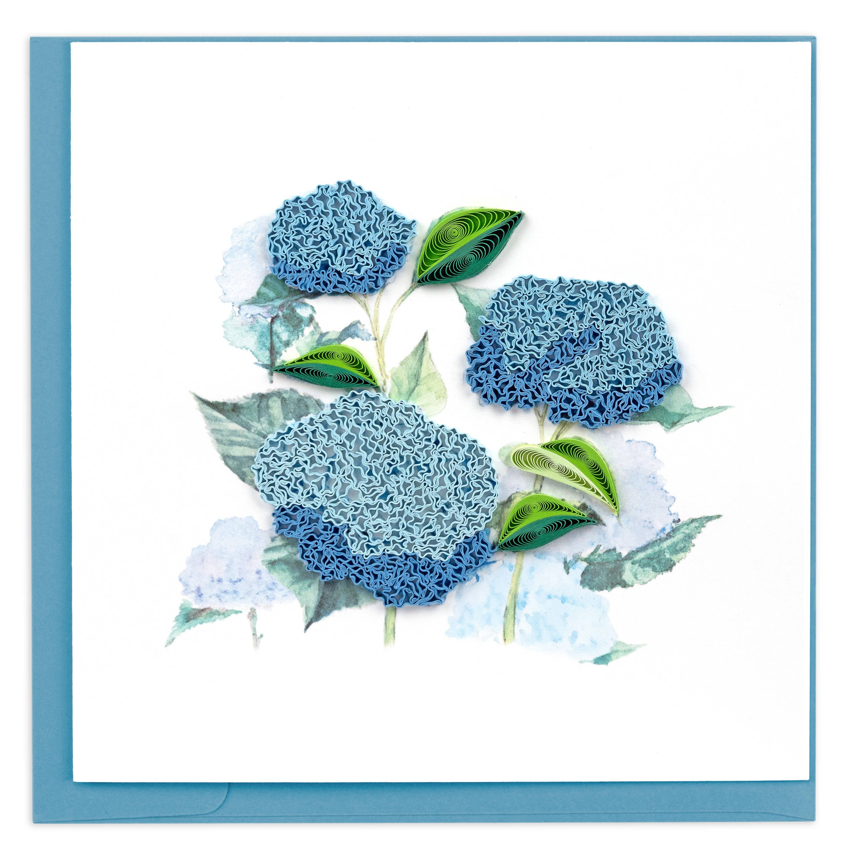 Card, Wild Hydrangeas - Quilling Card (6in sq, with envelope)