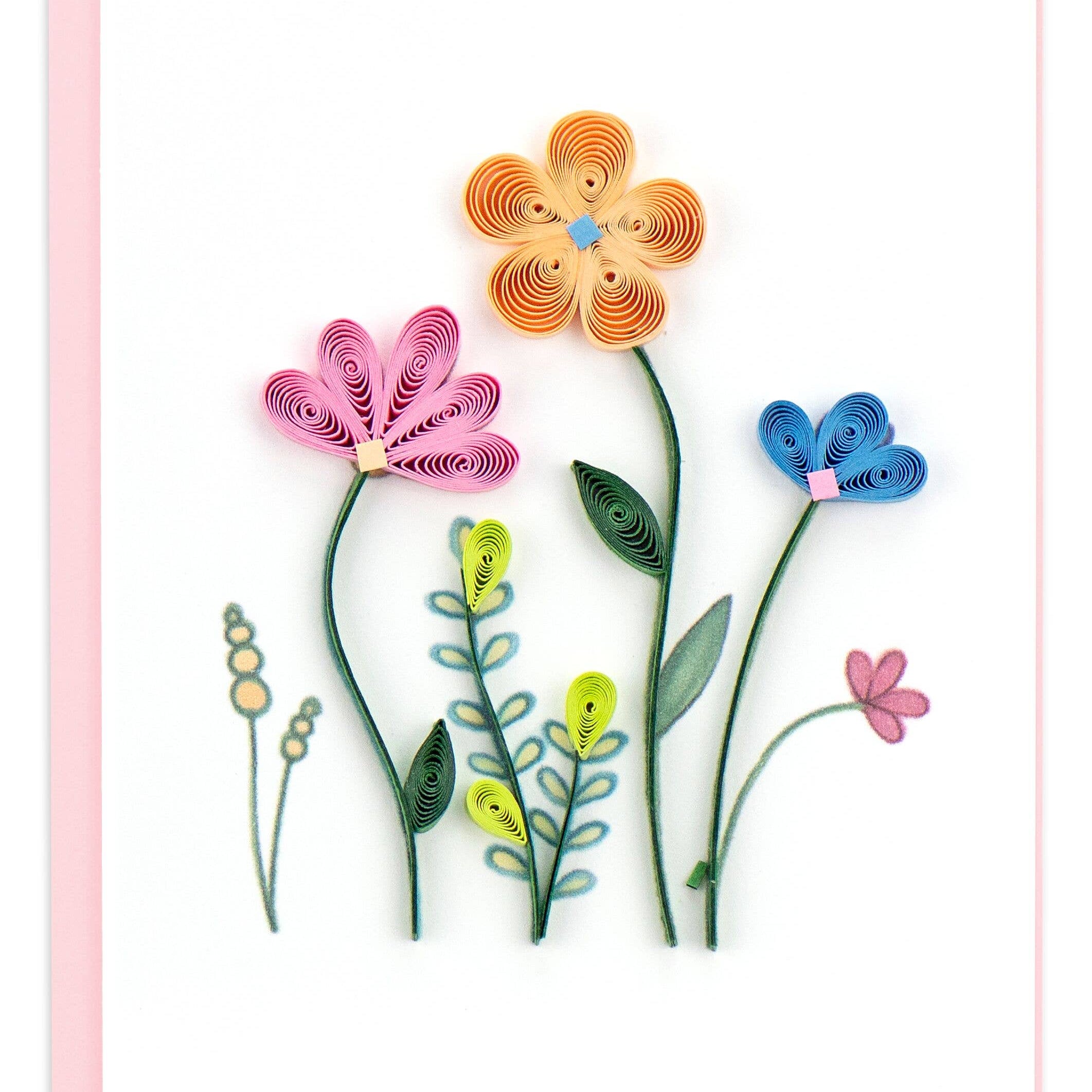Mini Card, Wildflowers Gift Enclosure - Quilling Card