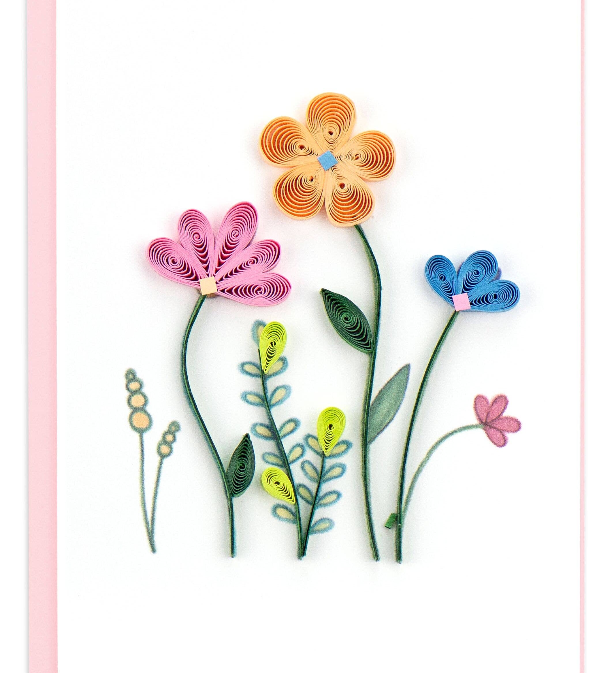 Mini Card, Wildflowers Gift Enclosure - Quilling Card